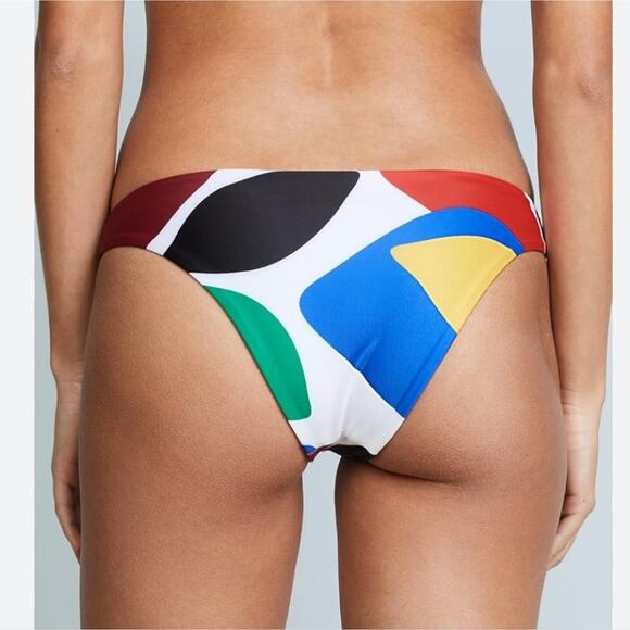NEW Mara Hoffman Zoa Low Rise Swim Bikini Bottom Cream Multicolor - Picture 3 of 11